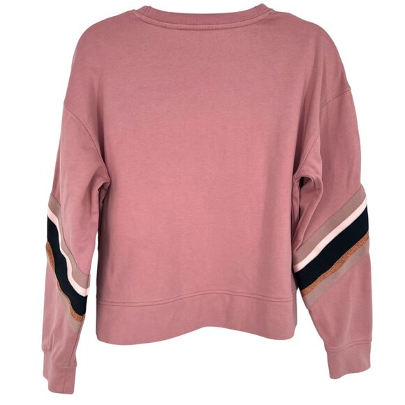 Ted Baker London Jordan Striped Dropped-Shoulder Sweatshirt Rose Pink Size 2 XS - Picture 6 of 12
